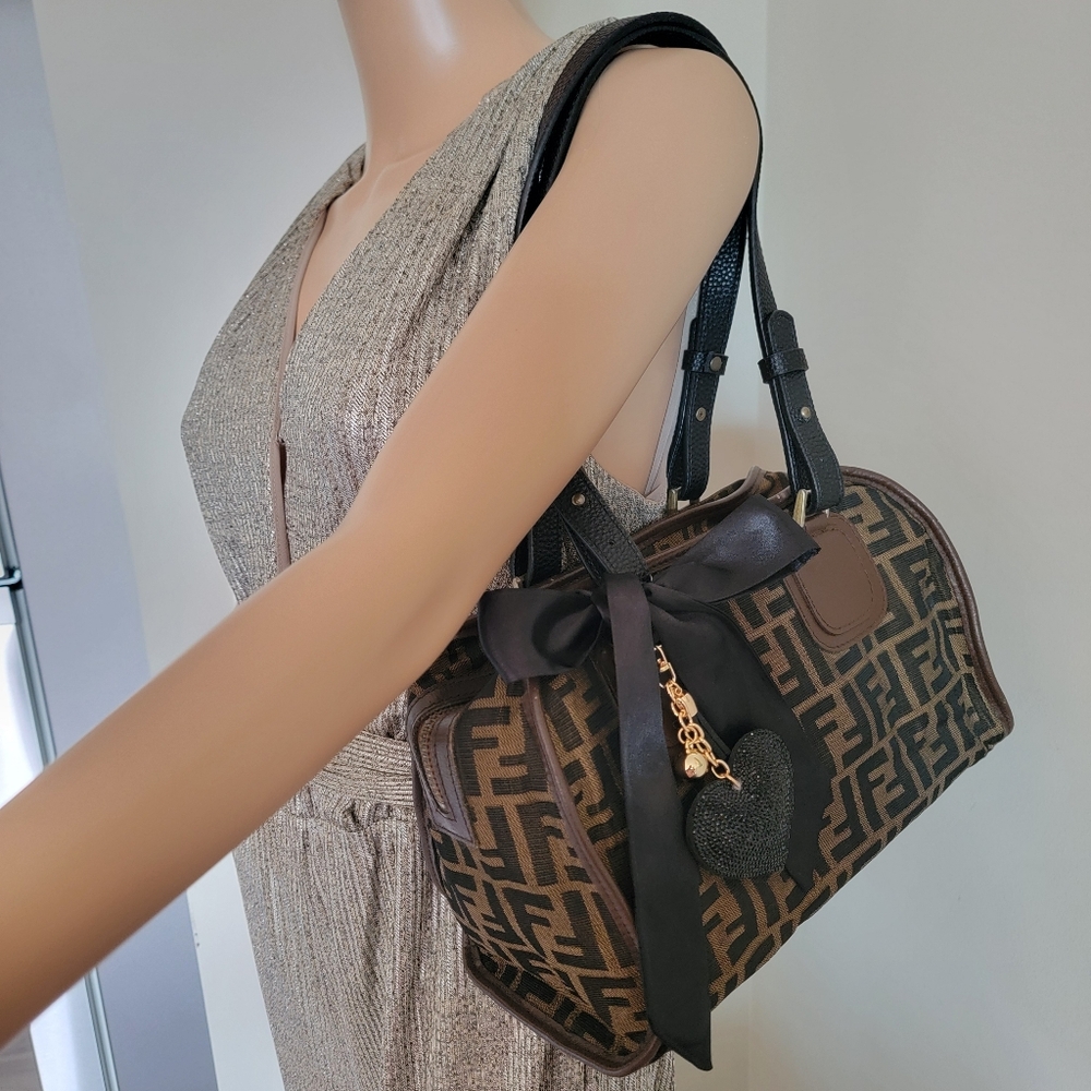 Firm✅️ RARE Authentic FENDI Zucca Canvas Shoulder Bag